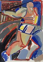 Fraser Taylor (British, 1960), 'Javelin', signed and dated 1984 l.r., titled verso, gouache, 88 by