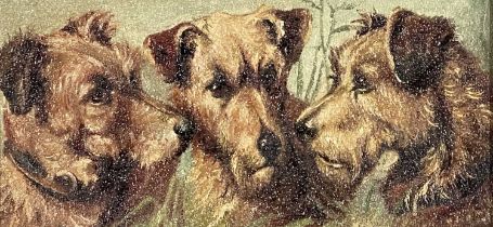 British School (late 19th/early 20th century), Three Terrier Dogs, monogram J.C. l.r, oil on canvas,