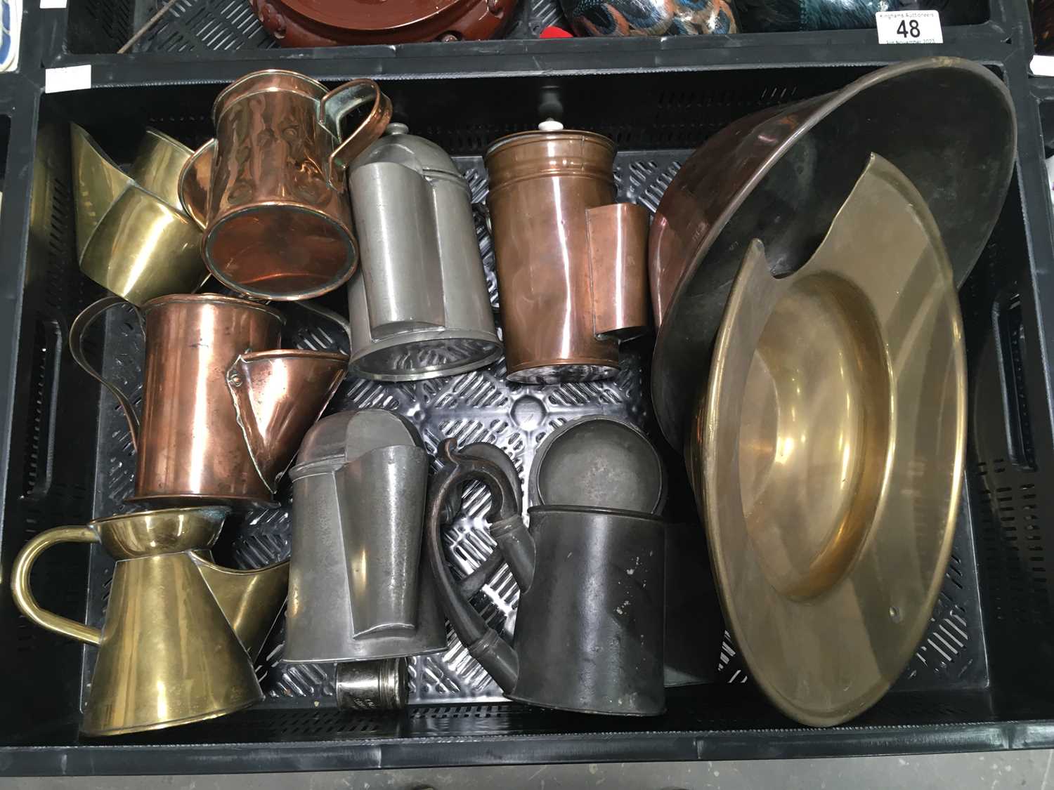 A collection of pewter shaving mugs, mid 19th century, cylindrical tapered form with domed covers