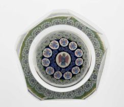 Whitefriars, a Christmas Host of Angels millefiori faceted paperweight, 1975, central angel