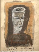 Michael Rees (British, 1962), 'Bowl Head', signed l.r., titled l.l., mixed media, 17 by 13cm,