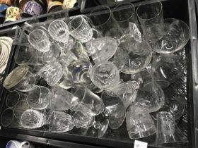 A collection of cut and etched glassware (tray)