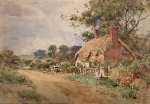 Wilfred Williams Ball (British, 1853-1917), 'Cottage near Ringwood, Hants', signed and dated 1909