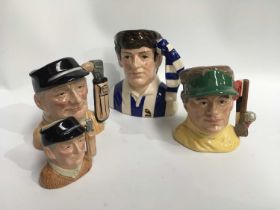 A Collection of Royal Doulton character jug, 'The Golfer D6865, The Golfer D6756, The Golfer