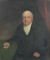 British School, circa 1840, portrait of Joseph Neeld Esq, half-length wearing a black tunic and