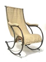 A steel framed rocking chair after a design by R.W. Winfield & Son, late 19th/early 20th Century,