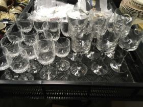 St Louis Cristal glass stemware, including six Cosmos goblets, and a part suite of wine glasses,