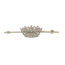 An early 20th century gold and platinum Naval crown sweetheart brooch
