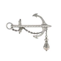 A mid Victorian silver anchor brooch, Hilliard & Thomason