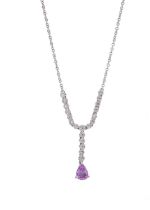 An 18ct gold pink sapphire and diamond necklace