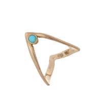 An early 20th century 9ct gold turquoise double wishbone ring, circa 1910