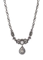 A 19th century silver and gold diamond necklace