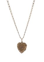 An early 20th century engraved heart-shape locket pendant, with chain