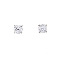 A pair of 18ct gold brilliant-cut diamond single-stone stud earrings