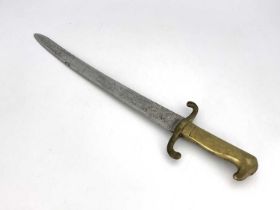 A First World War German M1871 sword bayonet, brass grip