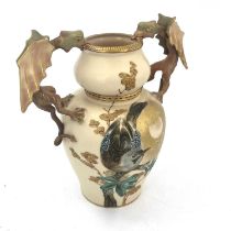 Alfred Stellmacher, an Amphora figural twin handled vase, circa 1885, blush ivory ground double