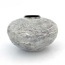 Philip Evans (British, 1959), a stoneware-thrown textured vase, decorated with grey/lavender and
