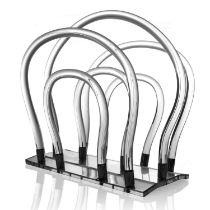 Dorothy Thorpe, an American Modernist lucite, chrome and mirrored magazine rack, circa 1960s,