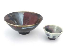 Margaret Frith (British, 1943), two cut-sided stoneware bowls, each bearing an impressed maker's