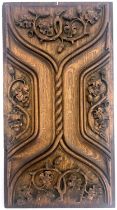 A W N Pugin, a Gothic Revival carved oak panel from the Palace of Westminster, circa 1850,