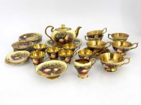 D Jones for Aynsley, a fruit painted coffee set