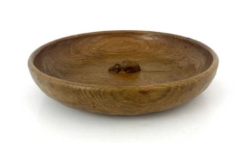 Workshop of Robert 'Mouseman' Thompson of Kilburn, an oak fruit bowl, adzed throughout, carved