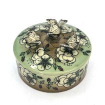 Sally Tufin for Dennis China Works, a limited edition butterfly and rose circular box and cover,