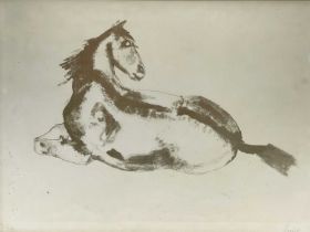 Elisabeth Frink R.A. (British, 1930-1993), Lying Down Horse (1972), signed with Christie's blind