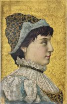 Louis Gustave Siever for G L Siever and Co., Worcester, an Aesthetic Movement painted tile, 1882,