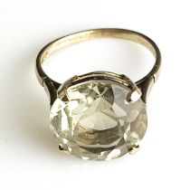 A 9ct gold citrine single-stone ring