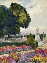 Tony Georges Roux (French, 1894-1928), Country Garden Vista, signed and dated 1913 l.r.,
