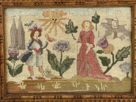 Lady Ottoline Morrell (British, 1873-1938), a woolwork sampler in the 17th Century style,