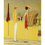 Ramon Dilley (French, b.1933), Beach Scene, lithograph, signed in pencil and numbered out of 150,