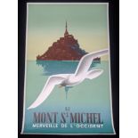 Mont St.Michel poster, 1980s re-issue, 100cm x 62cm