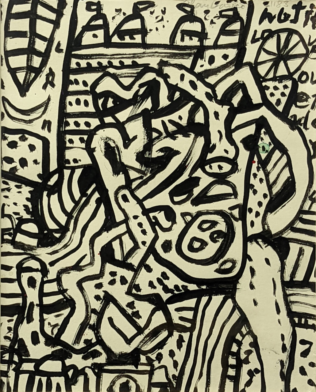 Alan Davie (1920-2014), Opus D.1183, 1983, brush and ink drawing, signed in pencil upper right, H.