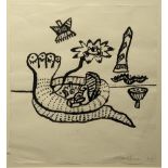 Alan Davie (1920-2014), Opus D.89-10-168, Offering for the four-headed serpent, 1989, gouache on