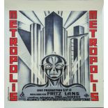 After Fritz Lang, Metropolis poster, offset lithograph on acid paper, unframed, full sheet 101cm x