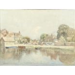 John Lochead R.B.A. (British, 1866-1921), Riverside Village, oil on canvas board, signed lower left,