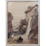 Samuel Prout (1783-1852), Bavarian Mill, watercolour with pencil, H.29cm W.21cm