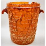A large amber glass bucket, possibly ancient, H.25cm