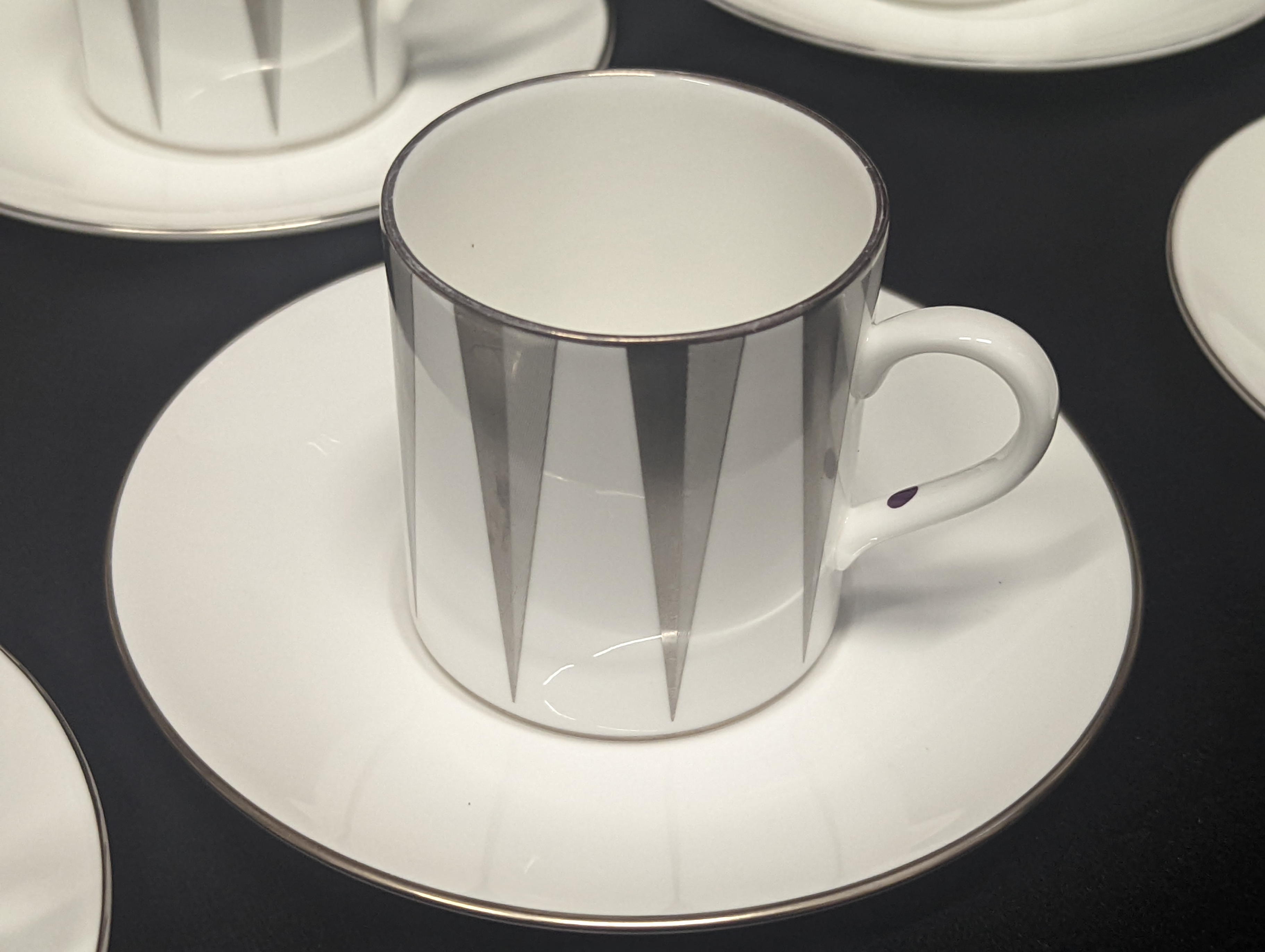 An Asprey of London coffee set, 12 cups and saucers - Image 2 of 3