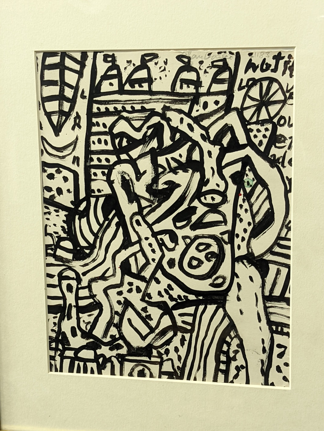 Alan Davie (1920-2014), Opus D.1183, 1983, brush and ink drawing, signed in pencil upper right, H. - Image 2 of 3