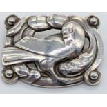 An early 20th century Georg Jenson silver dove brooch, signed to back GJ, L.5cm