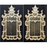 A pair of chippendale style chinoiserie mirrors, circa 20th century, H.136cm W.78cm