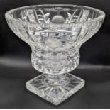 A large crystal glass urn depicting with etched Scottish thistles, H.24.5cm