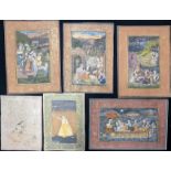 A collection of 6 Indian 20th century paintings and drawings