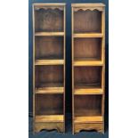 A pair of mahogany book cases, H.127cm W.33cm D.20cm