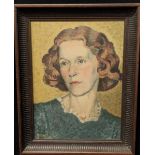 20th century British School, portrait of a lady, indistinctly signed lower left, H.40cm W.30cm