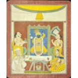 19th century Indian School, Janmashtami, Nathdhara, gouache, H.25cm W.19cm