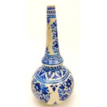 An unusual signed early 19th century North Indian Multan glazed pottery rosewater sprinkler,